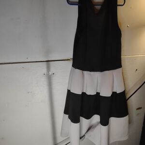 Black and White Sleeveless Dress